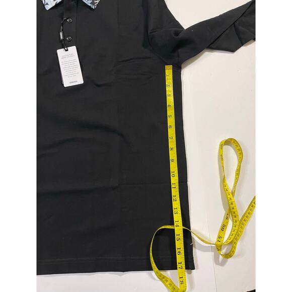 VEBOON Men's Long Sleeve Casual Polo size M Shirts Hawaiian Print Fashion - Picture 3 of 9